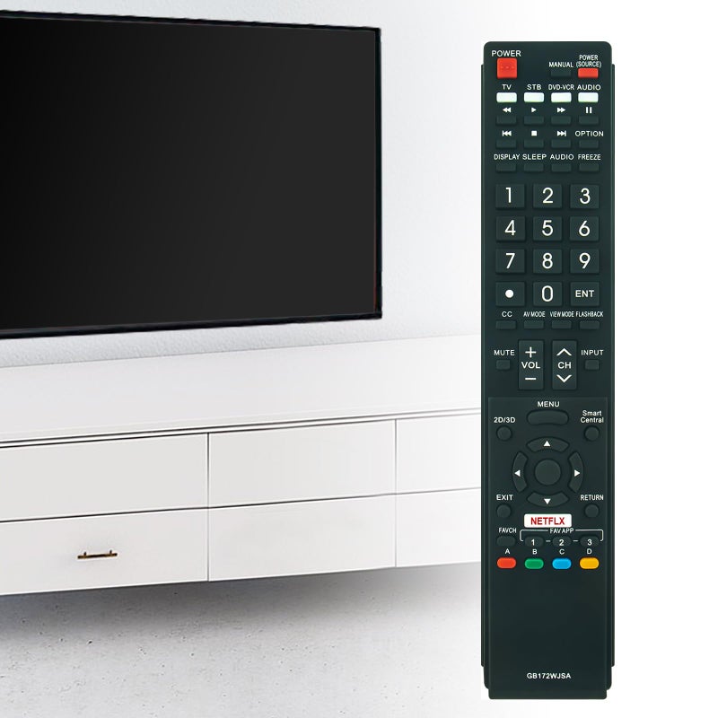 Vinabty GB172WJSA Replaced Remote fit for Sharp Aquos TV GB118WJSA LC-60TQ15U LC-70SQ17U LC-70SQ15U LC-70SQ10U LC-60SQ17U LC-60SQ15U LC-60SQ10U LC-70EQ10U LC-60EQ10U LC-70LE650U LC-70C6500U LC-60LE650U - Image 5